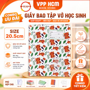 MẪU NGẪU NHIÊN - Giấy bao tập vở học sinh giấy kraft size 20.5cm