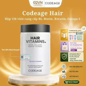 Viên uống hỗ trợ kích thích mọc tóc Codeage Hair Vitamin cải thiện nang tóc, dưỡng bóng 120 Viên