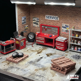 Phụ Kiện Bàn Tools Sửa Chữa Garage 1:64 -Mô Hình bàn Sửa Chữa Cho Phụ Kiện Sa Bàn MITU Figure