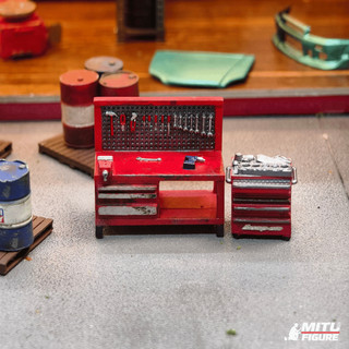 Phụ Kiện Bàn Tools Sửa Chữa Garage 1:64 -Mô Hình bàn Sửa Chữa Cho Phụ Kiện Sa Bàn MITU Figure