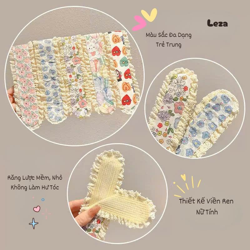 Băng đô dán mái [ 100 mẫu ] viền ren Leza làm gọn tóc Phong Cách Vintage