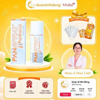 Xịt Panthenol Nano Bạc Hỗ Trợ Bỏng, Làm Dịu Vết Thương 130g Dưỡng Da, Giảm Viêm Nhiễm, Hỗ Trợ Lành Vết Thương