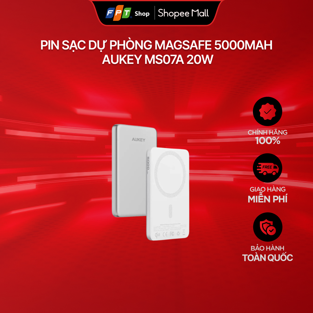 Pin sạc dự phòng Magsafe 5000mAh Aukey MS07A 20W