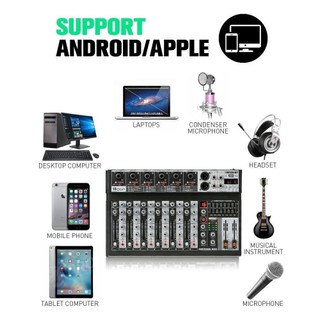Bàn Mixer MX06BT, Karaoke Chuyên Nghiệp 99 Hiệu Ứng DSP Các Hiệu Ứng Như Reverb, Echo, Delay, Repeat Tích Hợp Sẵn