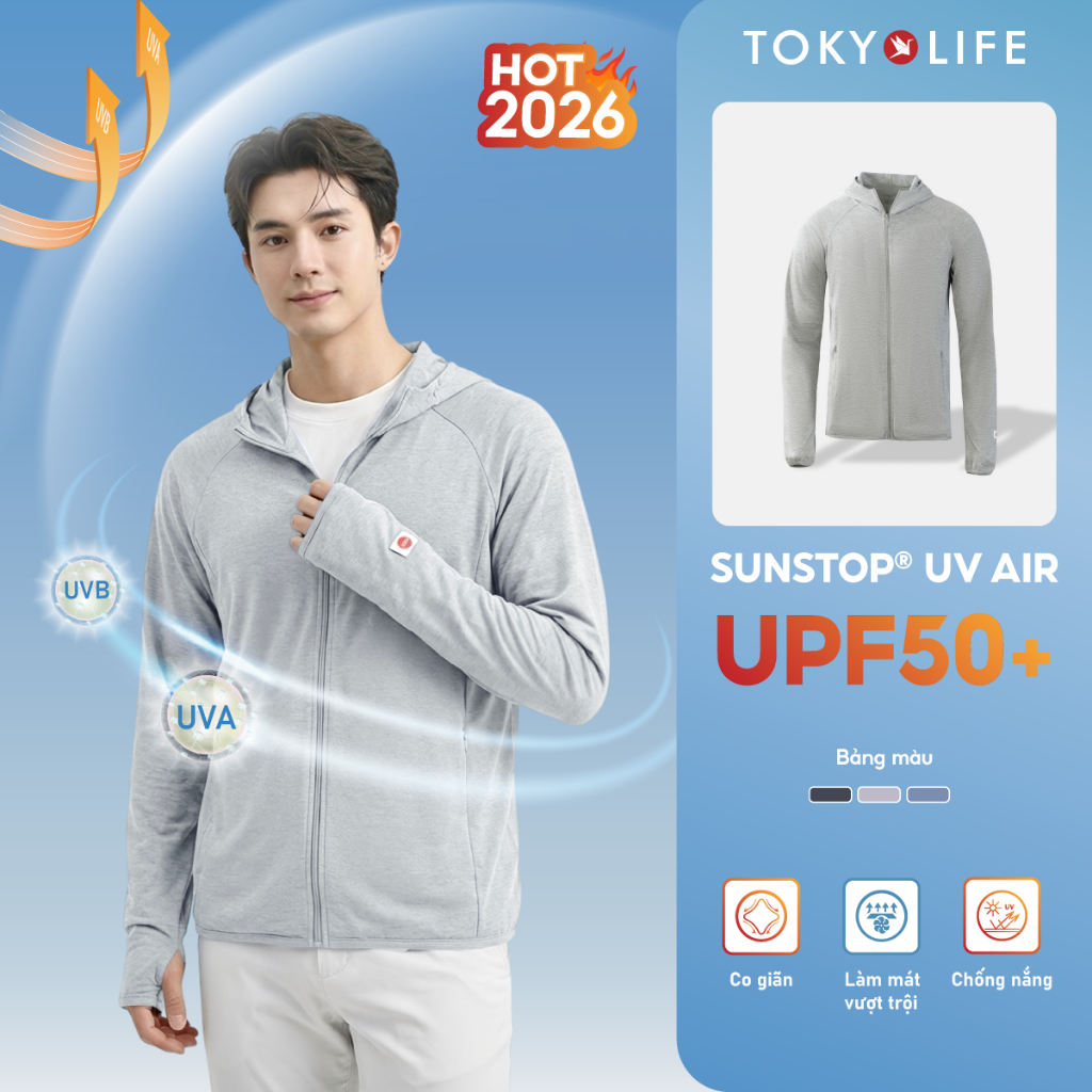 [LIVESTREAM] Áo khoác chống nắng nam SunStop Master TOKYOLIFE chống tia UV mũ liền thoáng mát 40000540