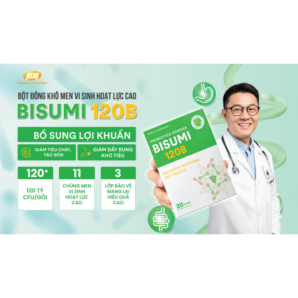 Men vi sinh Bisumi - Bổ sung 120 tỷ lợi khuẩn hỗ trợ cải thiện rối loạn tiêu hóa, đầy bụng khó tiêu