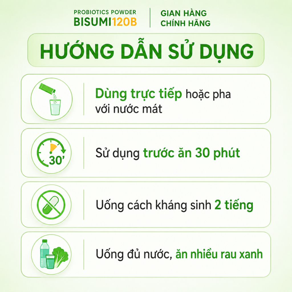 Men vi sinh Bisumi - Bổ sung 120 tỷ lợi khuẩn hỗ trợ cải thiện rối loạn tiêu hóa, đầy bụng khó tiêu