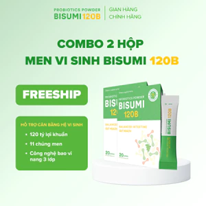 Combo 2 hộp Men vi sinh BISUMI - Bổ sung 120 tỷ lợi khuẩn, hỗ trợ giảm đầy bụng khó tiêu