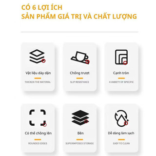 Khay nhựa PP đa Năng hình chữ nhật màu đen Màu trắng đồ trong phòng khách sạn phòng tắm bền đẹp nhiều size