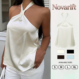 Nova-Áo lót satin gợi cảm kiểu yếm buộc dây, hở lưng, thời trang dành cho nữ.