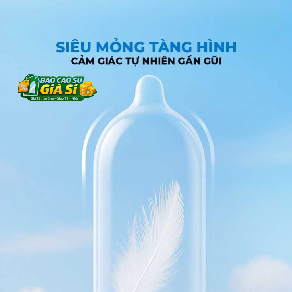 Bao Cao Su INVISIBLE ,Kéo Dài Thời Gian, Siêu Mỏng, Nhiều Gel - Hộp 12 chiếc