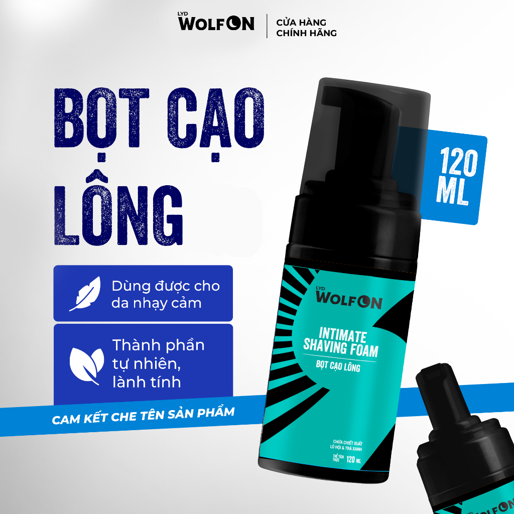 Combo Dung Dịch Nam Giới LYD Wolf On Làm Sạch Khử Mùi 150ml và Bọt Cạo 120ml, Kem Dưỡng 50ml
