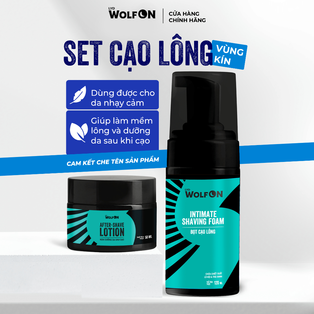 Combo Dung Dịch Nam Giới LYD Wolf On Làm Sạch Khử Mùi 150ml và Bọt Cạo 120ml, Kem Dưỡng 50ml