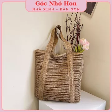 Women's Korean-Style Woven Straw Tote Bag – for the Beach