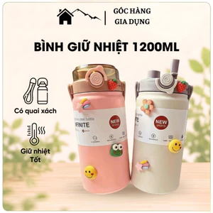 Bình giữ nhiệt inox 316 Boss1200ml giữ nhiệt lâu có quai xách, thiết kế đơn giản