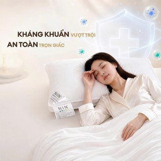 Ruột Gối Nằm Kháng Khuẩn NIN House Êm Ái | 50x70cm | Ruột Gối Siêu Mềm Mại, Hỗ Trợ Giảm Đau Cổ, Đau Vai Gáy