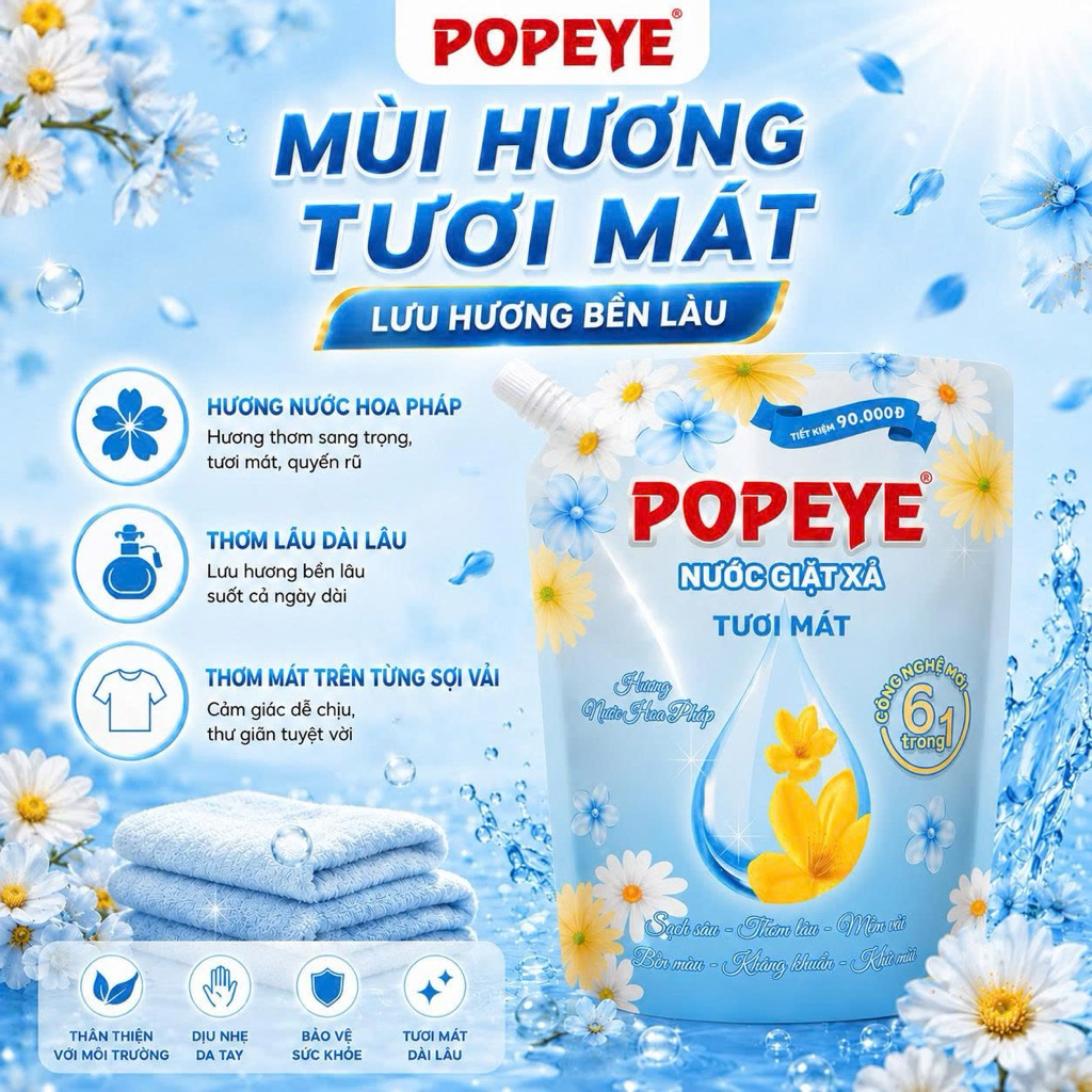 Nước giặt xả POPEYE - Hương Tươi Mát