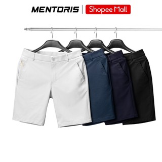 Quần Short Nam MENTORIS Vải Kaki Gió Mềm Mại, Co Giãn Linh Hoạt, Form Gọn Người, Thoải Mái MSR2620