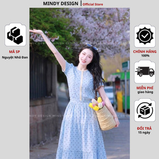 Diệp Hạ Châu - Set áo ngắn tay, chân váy xòe sang trọng thấm hút mồ hôi - Thiết kế cao cấp Mindy Design