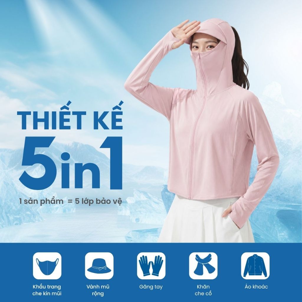 Áo khoác chống nắng TOKYOLIFE SunStop Ice kiểu dáng năng động thoáng khí bảo vệ da toàn diện 40005331