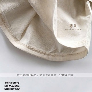 Áo thun ngắn tay cổ tròn QCCC vải cotton mềm mịn in hoạ tiết cho bé trai bé gái từ 9-28kg MZ2263