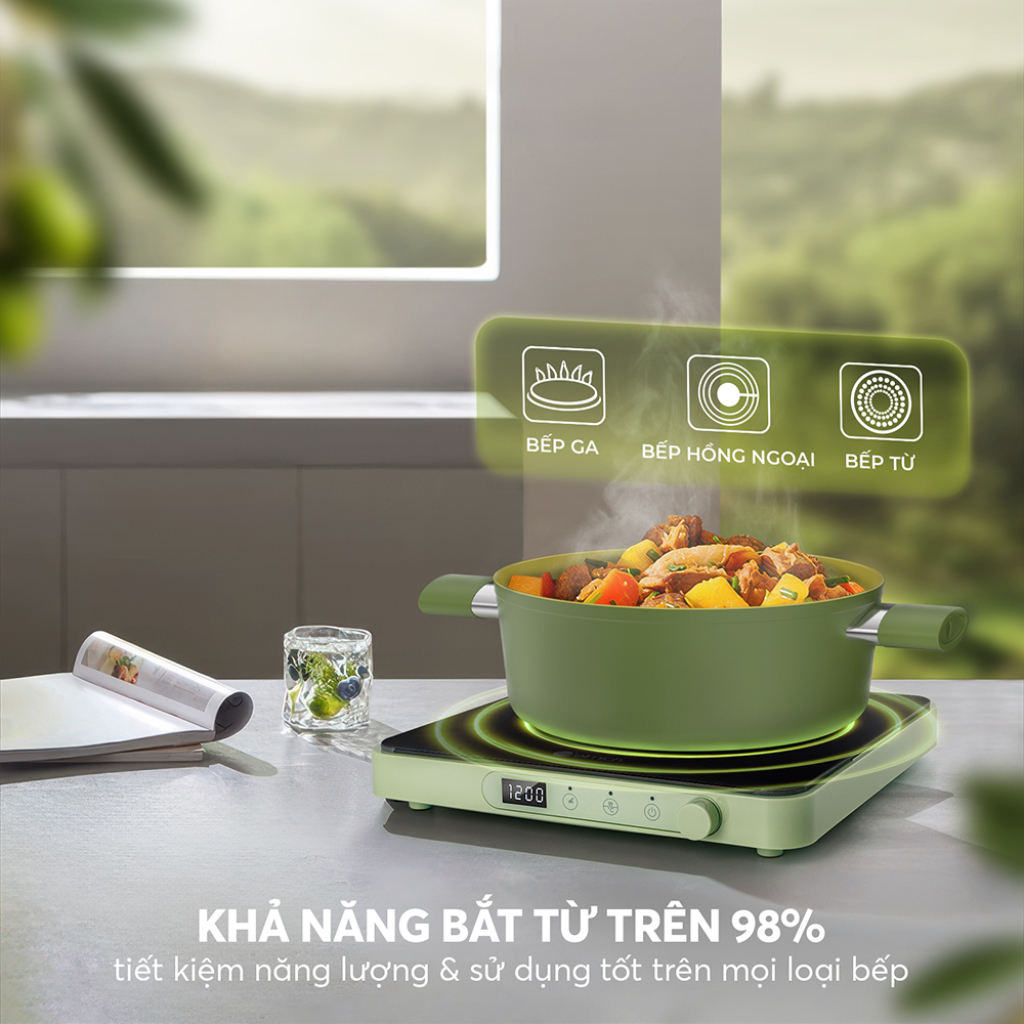 Bộ Nồi Chống Dính Ceramic Elmich Olive Cao Cấp | An Toàn Sức Khỏe, Dùng Bếp Từ, Elmich Chính Hãng