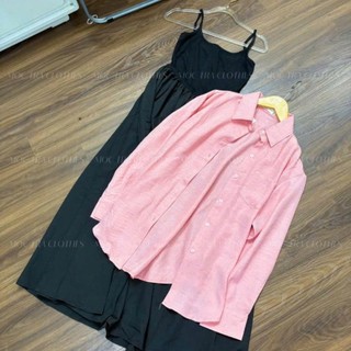 Set váy hai dây kèm sơ mi Loại 1 thiết kế váy dáng dài mix sơ mi hồng siêu xinh, Set đồ nữ đi biển trẻ trung rẻ đẹp