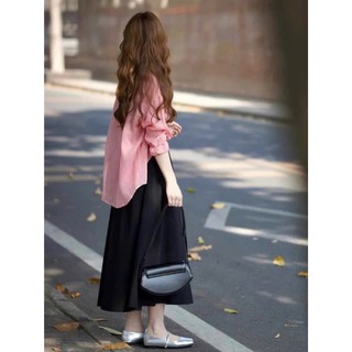 Set váy hai dây kèm sơ mi Loại 1 thiết kế váy dáng dài mix sơ mi hồng siêu xinh, Set đồ nữ đi biển trẻ trung rẻ đẹp