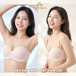 Áo Ngực Cup Ngang Mút Bàn Tay Nâng Ngực - Áo Lót Không Gọng Đúc Su Cao Cấp Mềm Mịn AMYBRA A820