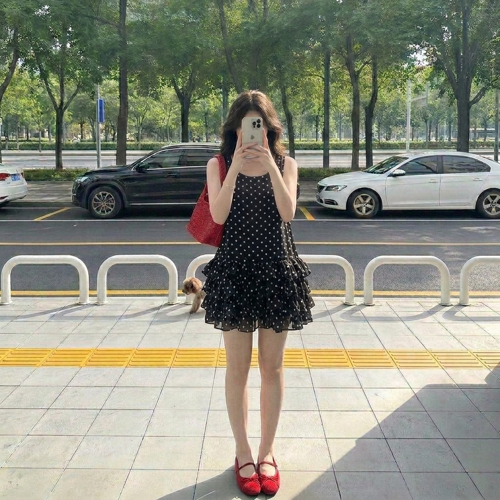 Váy đầm công chúa hai dây dáng ngắn xếp tầng màu trắng kem đầm babydoll đi biển du lịch HCOM27320