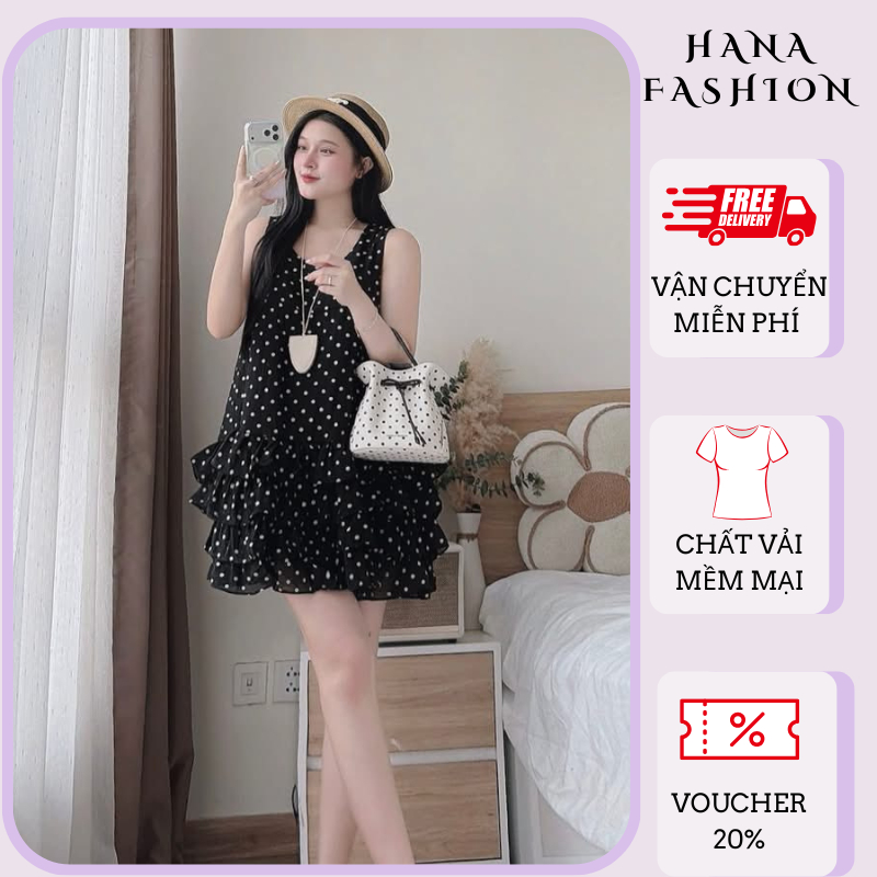 Váy đầm công chúa hai dây dáng ngắn xếp tầng màu trắng kem đầm babydoll đi biển du lịch HCOM27320