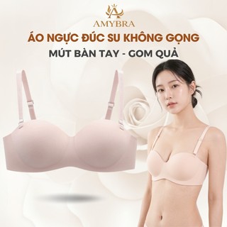 Combo Áo Ngực Su Trơn Nâng Ngực Tạo Khe, Áo Lót Nữ Không Gọng Trơn Mút Bàn Tay Thông Hơi AMYBRA A820