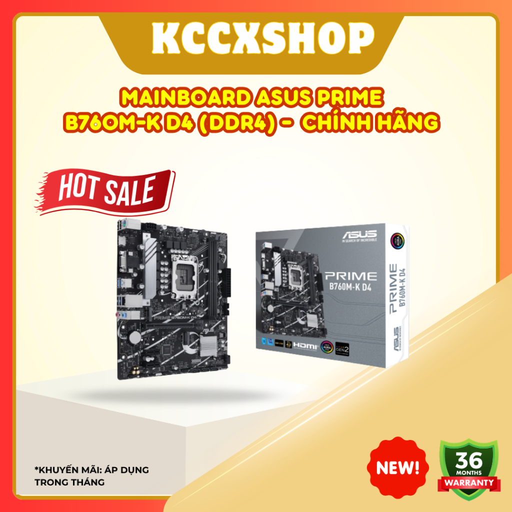 Mainboard ASUS PRIME B760M-K D4 (DDR4) -  chính hãng bề bỉ bảo hành 3 năm | BigBuy360 - bigbuy360.vn