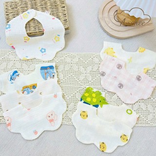 Yếm Xoay Vải Muslin Cao Cấp 4 Lớp Cúc Bấm Hoạ Tiết Siêu Dễ Thương, Thấm Hút Tốt Cho Bé