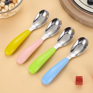 ✨Homie✨ Thìa Tập Ăn Dặm Chất Liệu Inox Không Gỉ, Muỗng Tập Ăn Cho Bé BABYBOO Nhiều Màu Sắc