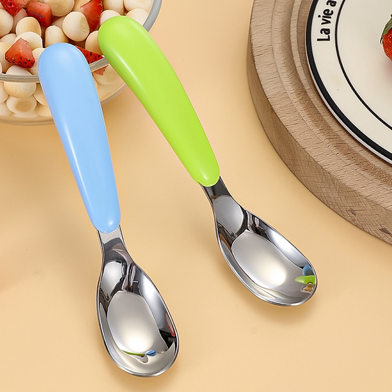 ✨Homie✨ Thìa Tập Ăn Dặm Chất Liệu Inox Không Gỉ, Muỗng Tập Ăn Cho Bé BABYBOO Nhiều Màu Sắc