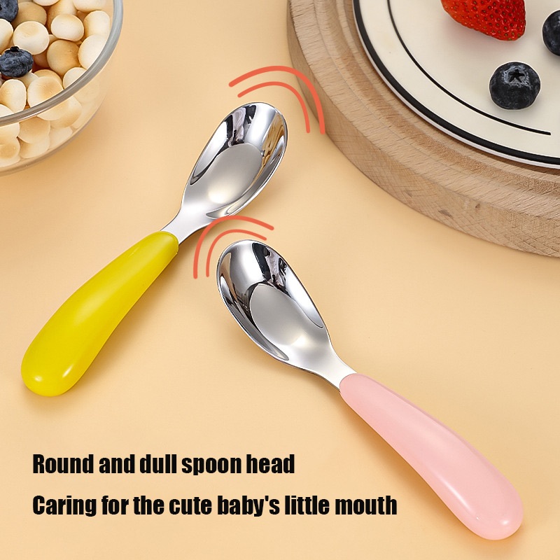 ✨Homie✨ Thìa Tập Ăn Dặm Chất Liệu Inox Không Gỉ, Muỗng Tập Ăn Cho Bé BABYBOO Nhiều Màu Sắc