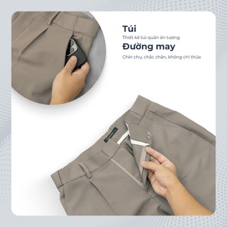 [SIZE S] Quần short tây nam POLOMANOR kiểu dáng Classic sang trọng, lưng chun ẩn, cao cấp thoáng mát