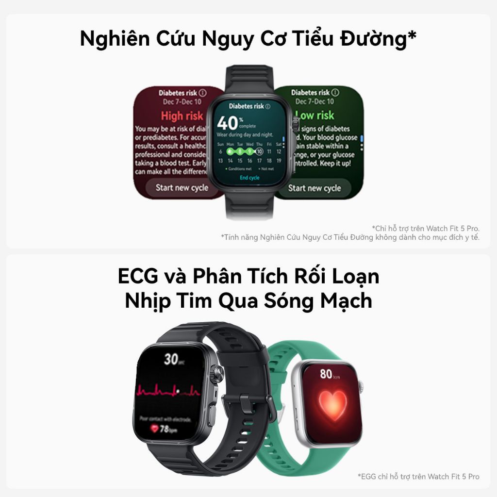 Đồng Hồ Thông Minh HUAWEI WATCH FIT 5 Series |Titanium & Kính Sapphire 2.5D| Nghiên Cứu Nguy Cơ Tiểu Đường| Mini-Workout