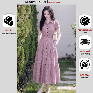 Mộc Thanh Yên - Váy cộc tay dáng A dài sang trọng, thấm hút mồ hôi - Thiết kế cao cấp Mindy Design