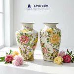 Bình hoa, lọ hoa vẽ tay Gốm sứ Bát Tràng cao cấp Men màu họa tiết Hoa phú quý dùng làm quà tặng, trang trí - Làng Gốm — ảnh 8