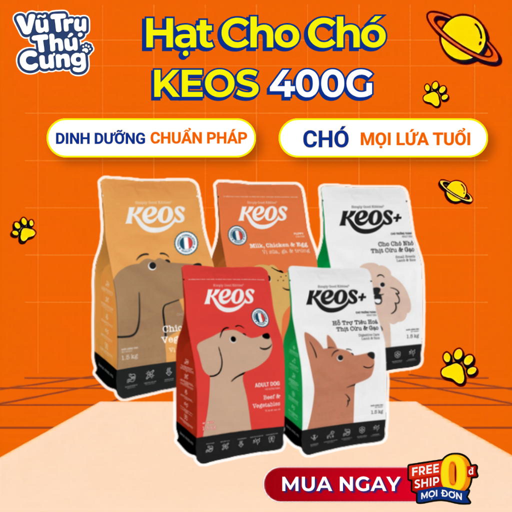 Thức Ăn Hạt Cho Chó Nhiều Dinh Dưỡng Keos 400g