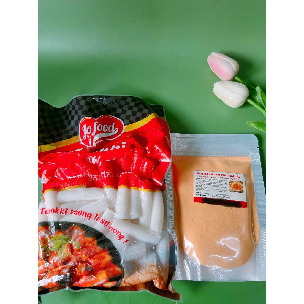 Combo 500g bánh gạo JOFOOD kèm 100g bột phô mai Hàn Quốc