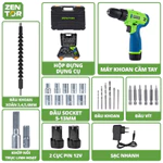 [Hỏa tốc]Máy Khoan Pin 12V Cầm Tay DELI ZENTOR Máy Bắn Vít 2 Pin 12V 3 Chức Năng Khoan, Bắt,Tháo Vít - Bảo hành 12 tháng — ảnh 8