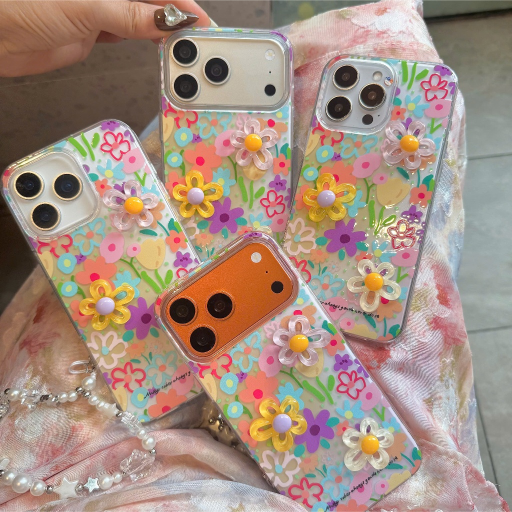 Ốp Lưng Iphone Hoa Mặt Trời Murakami 3D Cute Blossom Glass Case- Nắng Case