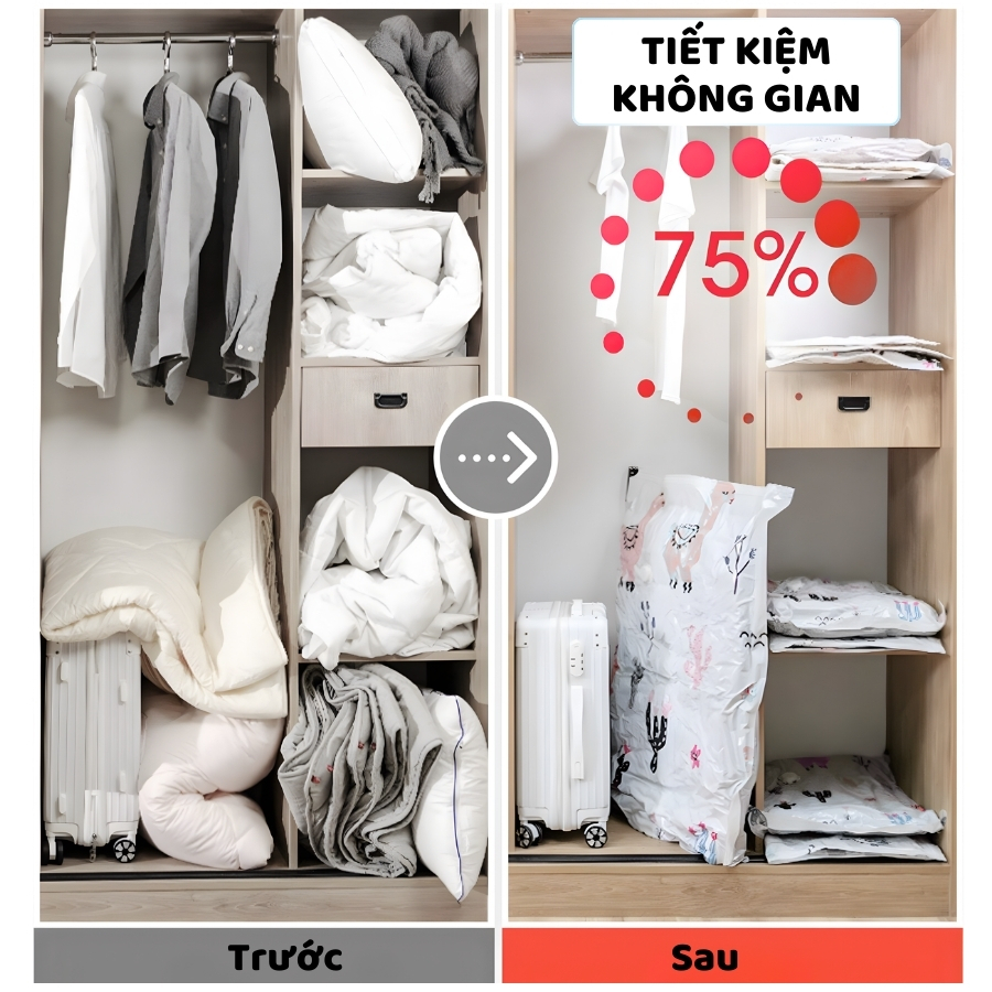 [Tặng Túi] Túi Hút Chân Không ENODA HOME Loại Dày, Túi Đựng Quần Áo, Gấu Bông, Chăn Hút Chân Không Bảo Quản Kín L011
