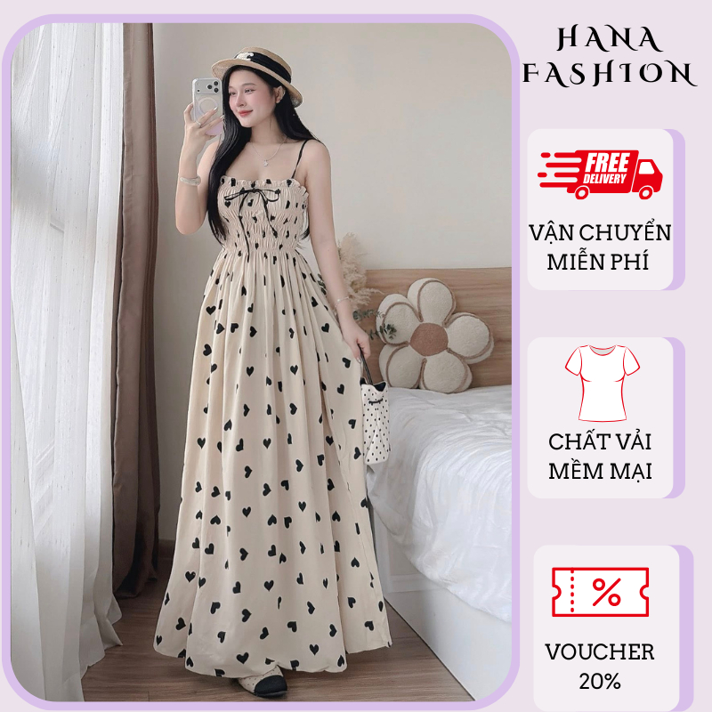 Váy đầm công chúa hai dây dáng ngắn xếp tầng màu trắng kem đầm babydoll đi biển du lịch HCOM27321