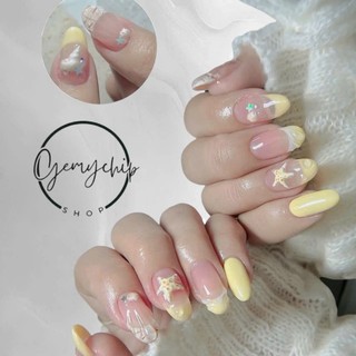 Nail Box thiết kế G081 màu thạch fench vàng mùa hè đi biển nhà Gemychip