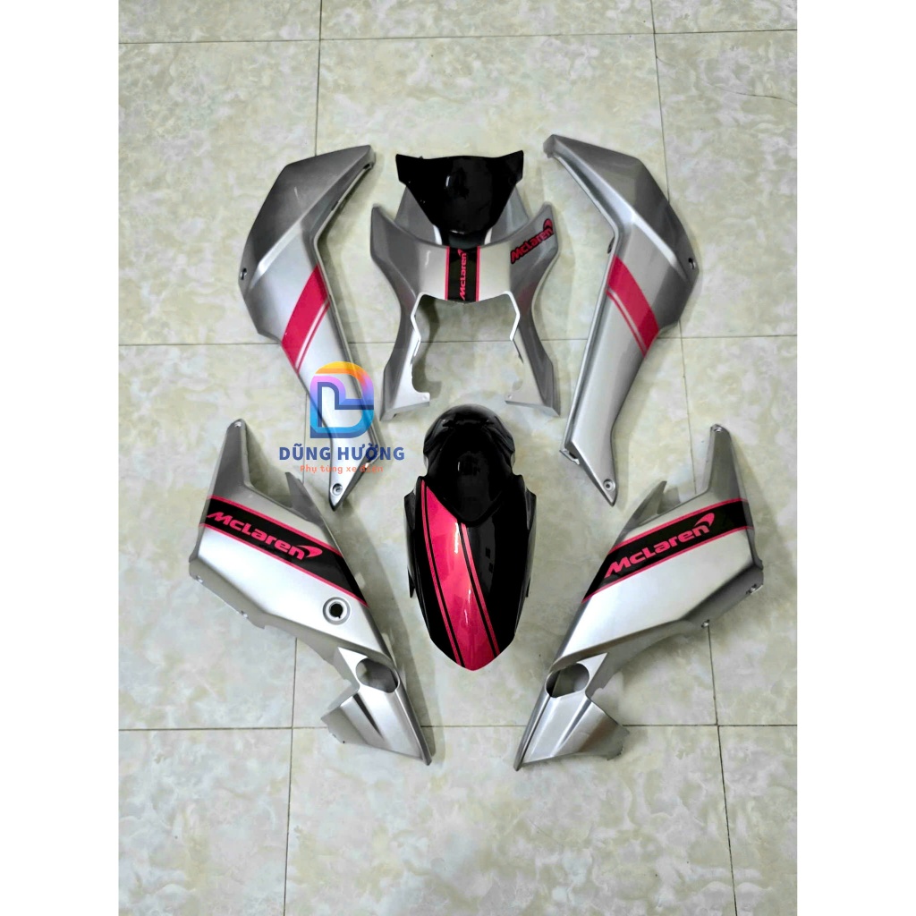 Bộ nhựa Xmen kèm tem Mclaren chắn bùn Yadea lắp xe điện xmen hàng đẹp chất lượng
