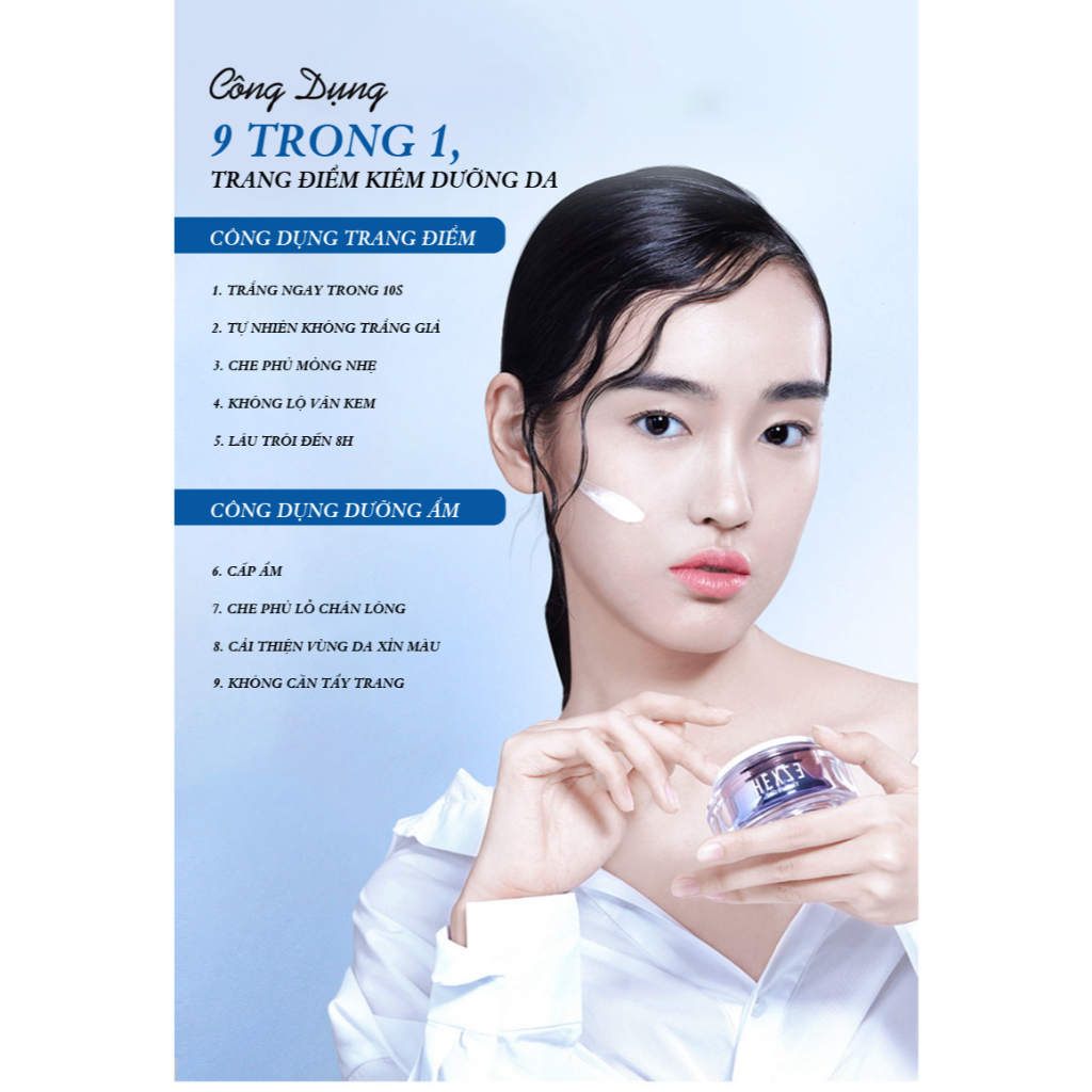 [LIVE KOL] Kem dưỡng ẩm nâng tông da HEXZE 50ml giúp làn da tươi tắn